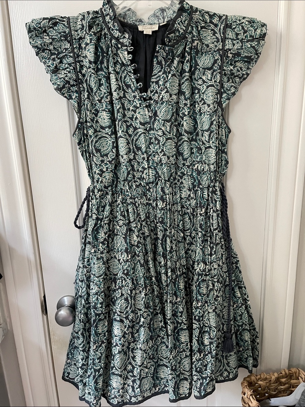 Let Me Be  Navy & Teal Floral Tiered Dress